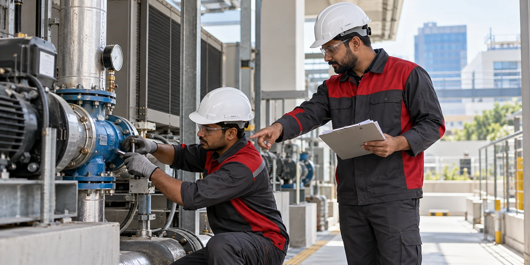 Illustrative REDANCHOR supervisor coordinating a technical maintenance task with a facility professional