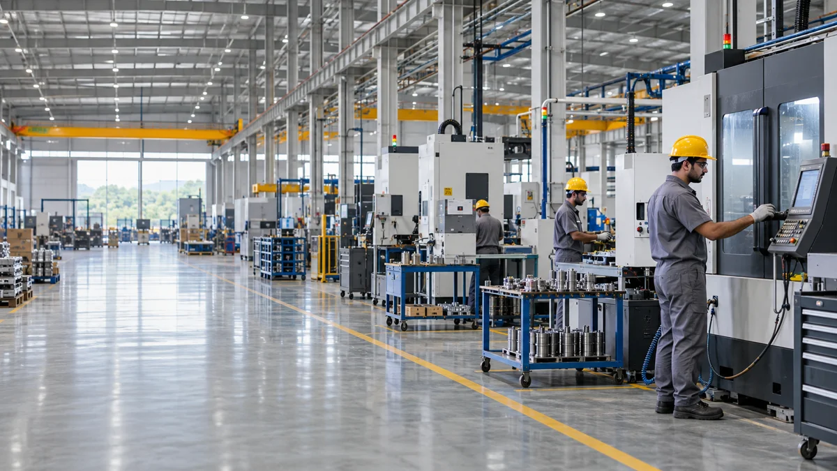 Industrial manufacturing floor and operating teams