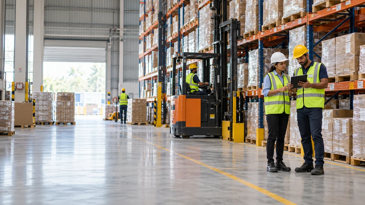 Warehouse storage racks and logistics operating environment